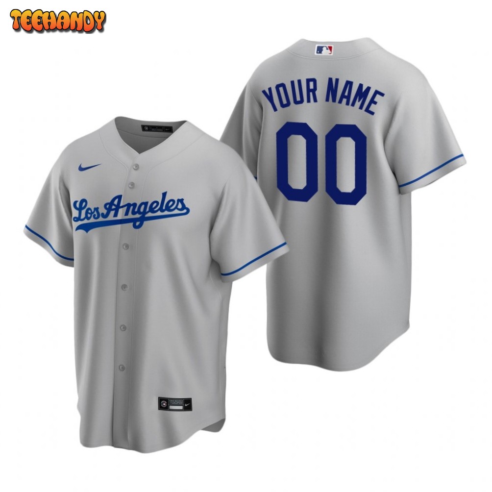 Los Angeles Dodgers Custom Gray Road Replica Jersey