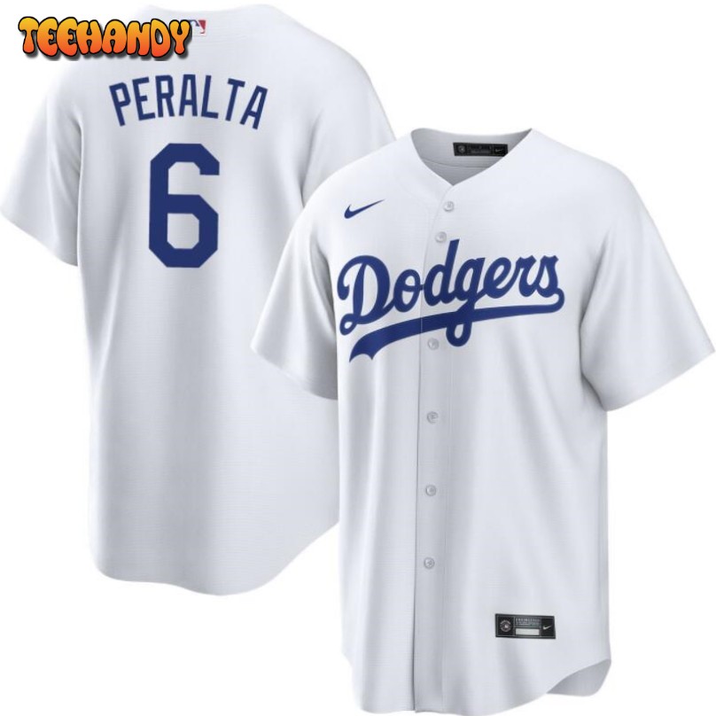 Los Angeles Dodgers David Peralta White Home Replica Jersey