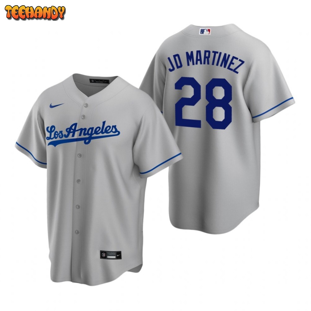 Los Angeles Dodgers J.D. Martinez Gray Replica Road Jersey