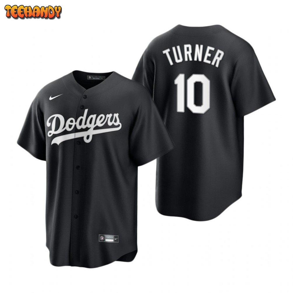 Los Angeles Dodgers Justin Turner Black White Replica Jersey