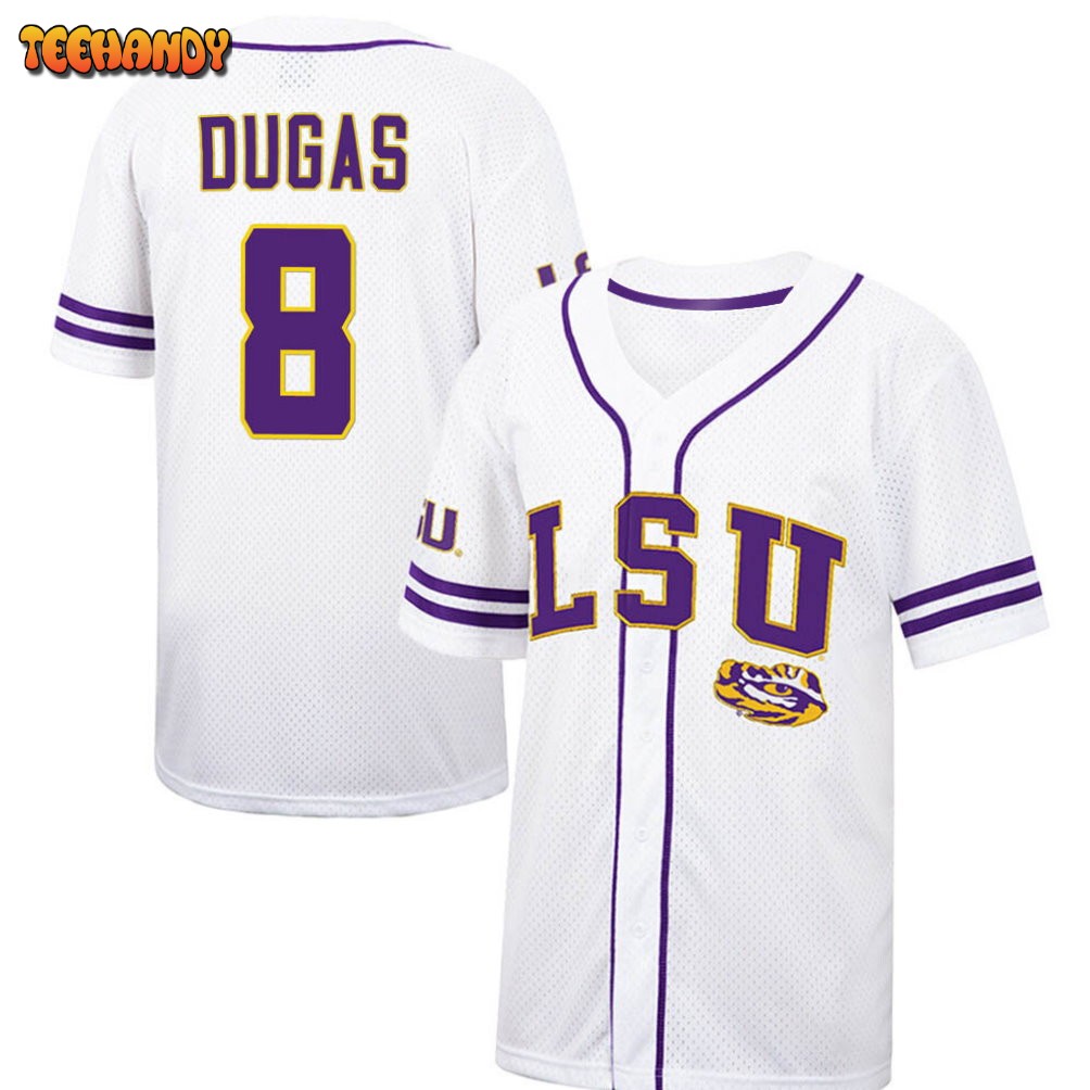 LSU Tigers Gavin Dugas White College Baseball Jersey