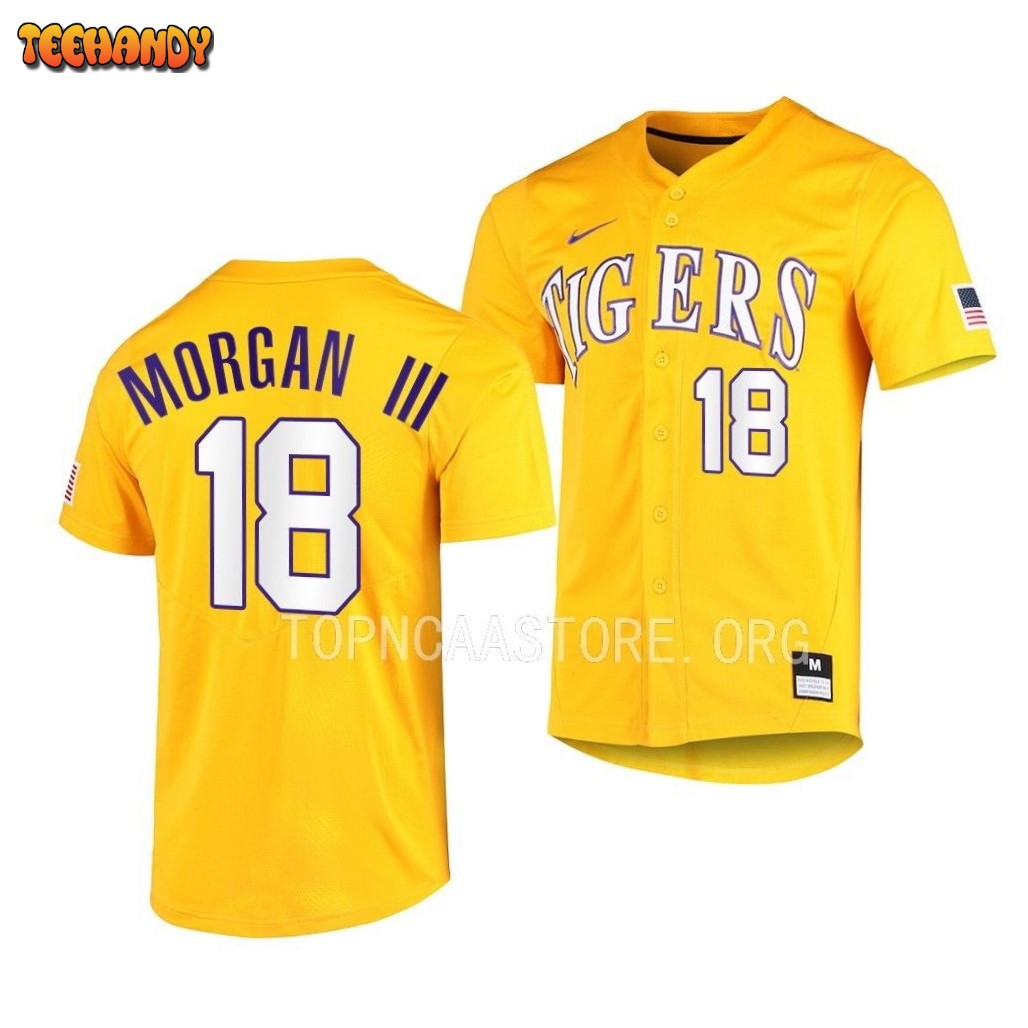 LSU Tigers Tre Morgan Elite Gold Full-Button College Baseball Jersey