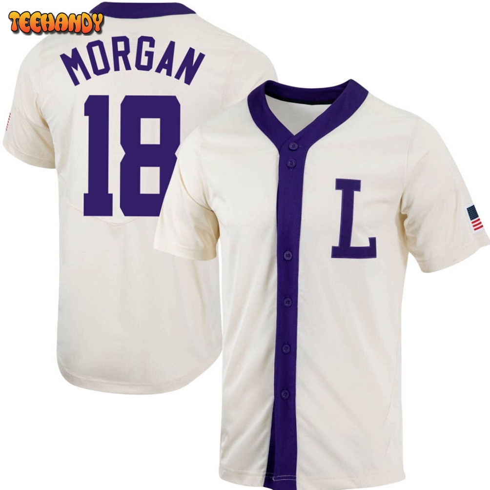 LSU Tigers Tre Morgan Natural College Baseball Jersey