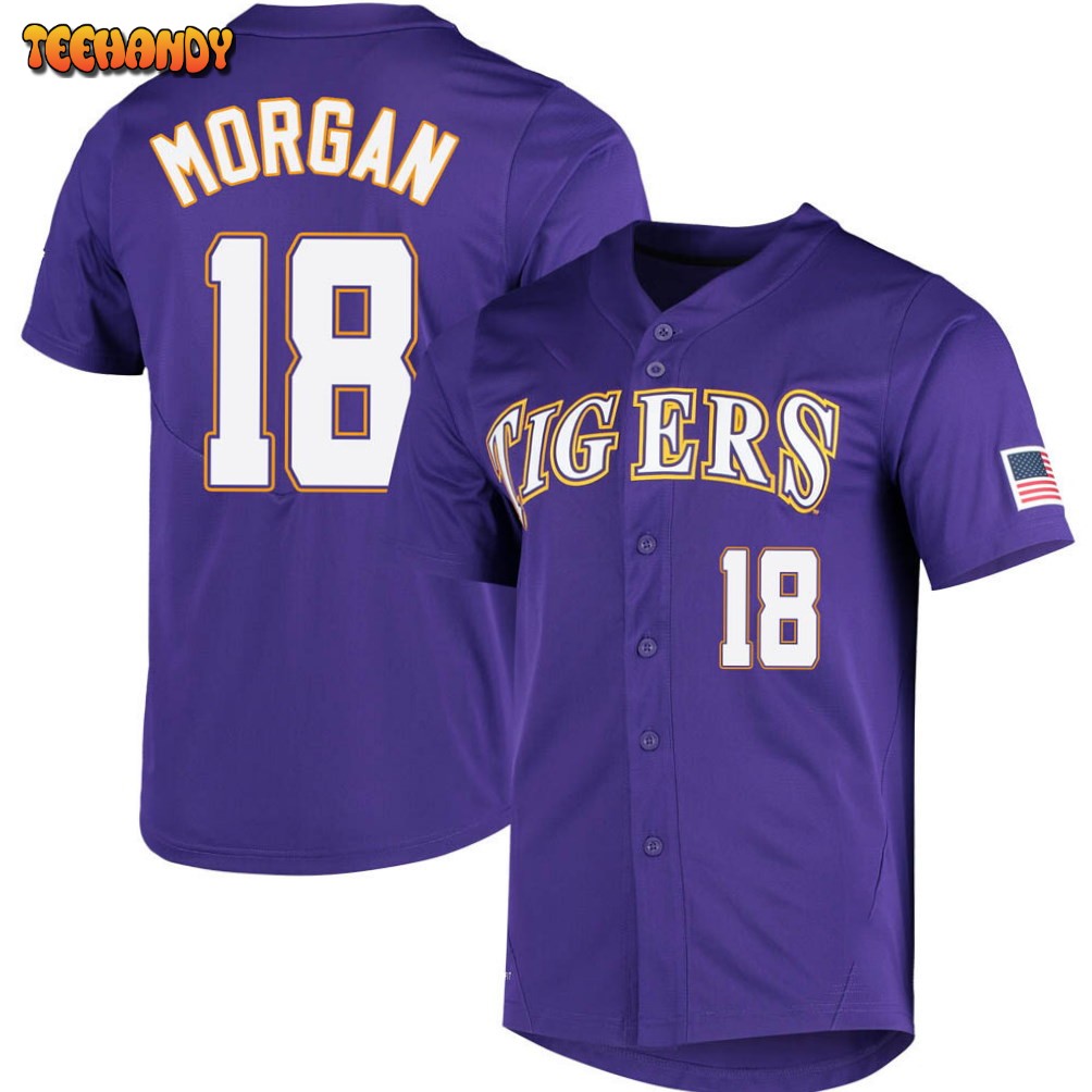 LSU Tigers Tre Morgan Purple College Baseball Jersey