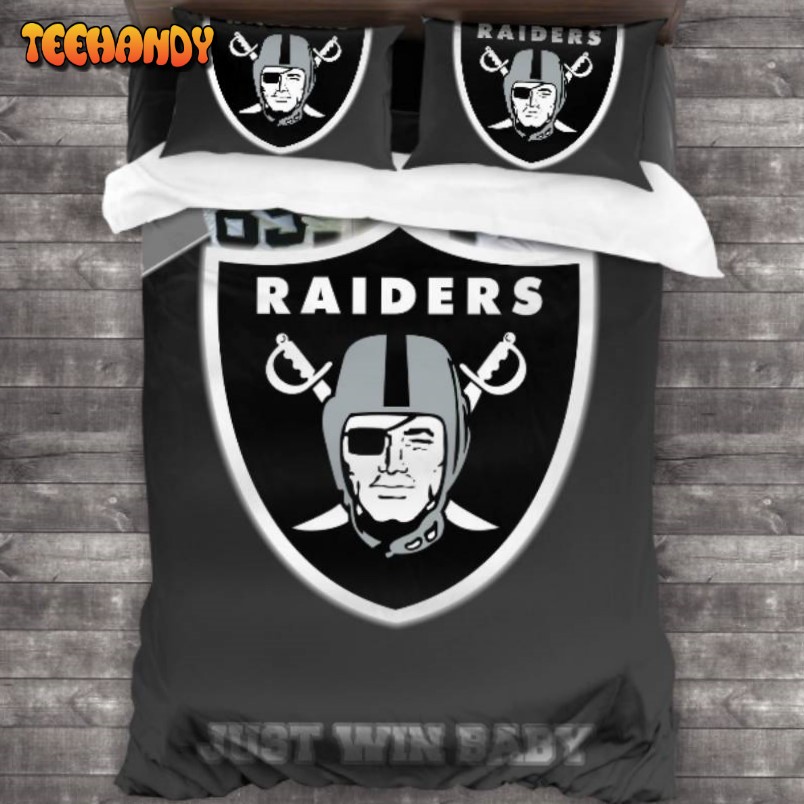 Machine Washable Las Vegas Raiders Logo Bedding Sets