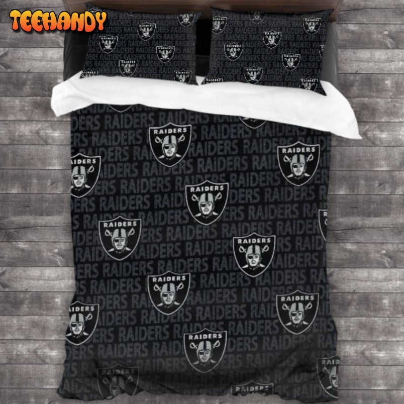 Machine Washable NFL Las Vegas Raiders Logo Bedding Set