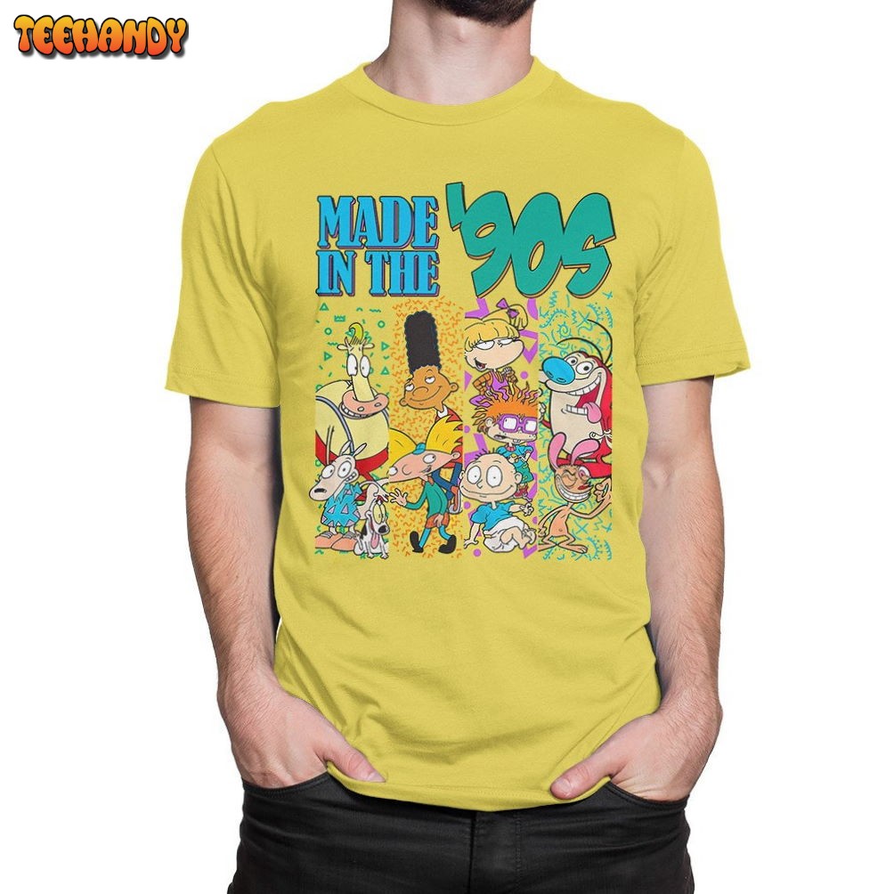 Made In The 90’s Old School Cartoons T-Shirt Ren and Stimpy Hey Arnold Shirt