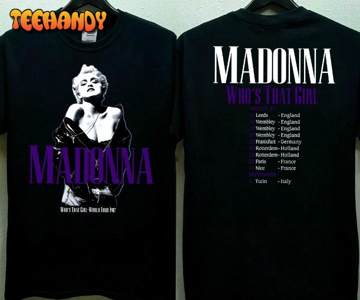 Madonna Who’s That Girl World Tour 1987 T-Shirt, Madonna Tour ’87 T-Shirt