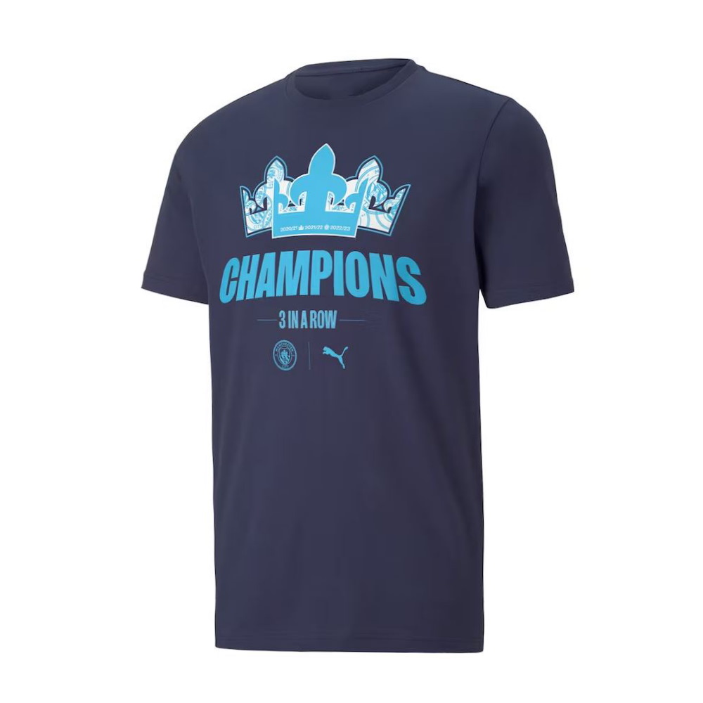 Manchester City Champions 3 In A Row T Shirt