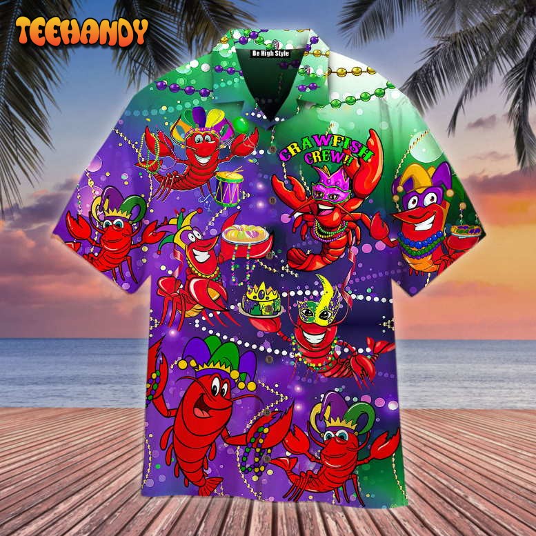 Mardi Gras Crawfish Crew Hawaiian Shirt