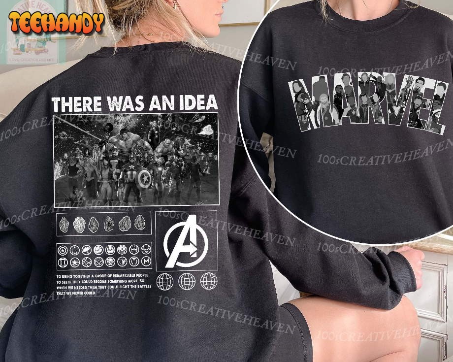 Marvel Superhero Group Shirt, Marvel Vintage Black And White Shirt