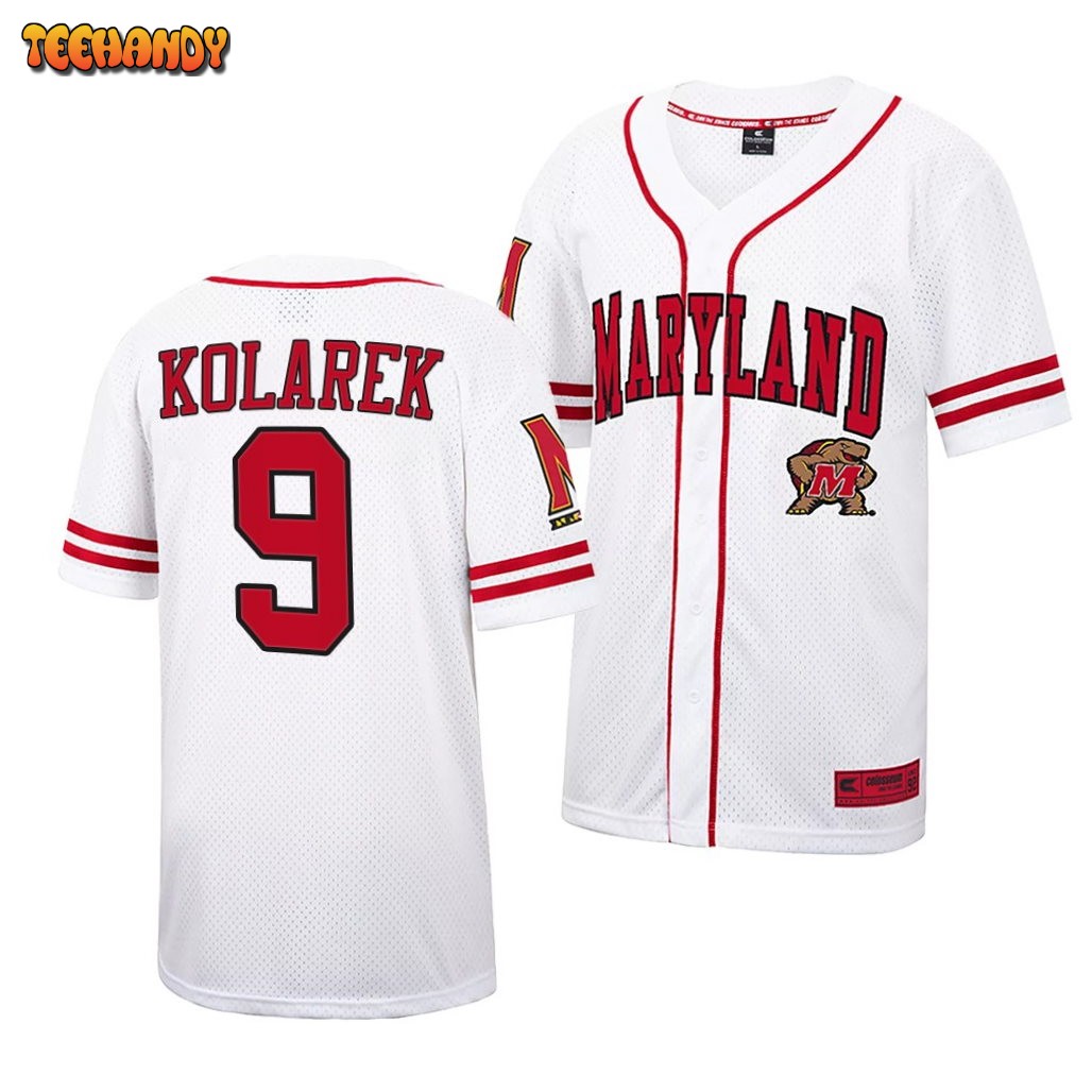 Maryland Terrapins Adam Kolarek College Baseball Jersey White