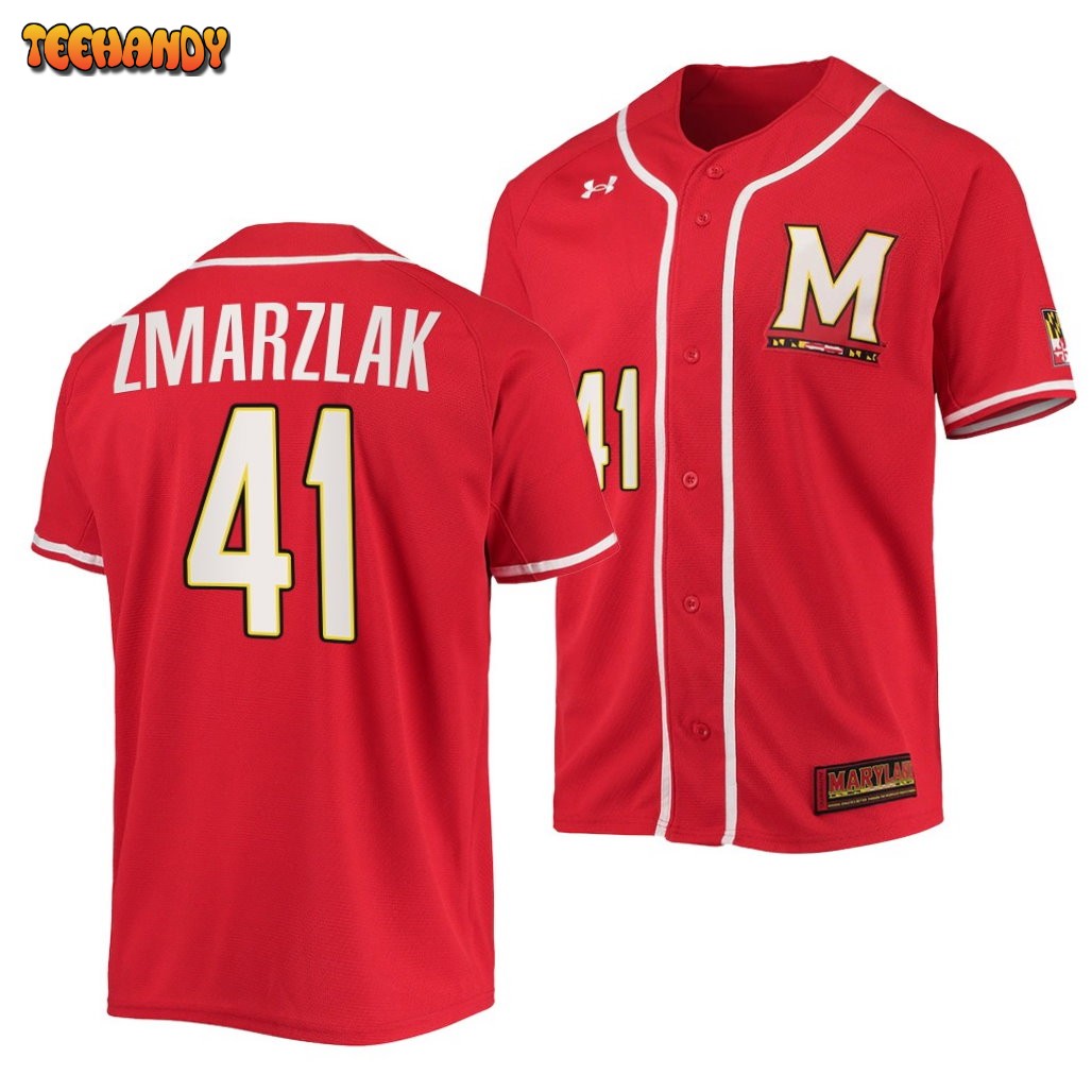 Maryland Terrapins Bobby Zmarzlak College Baseball Jersey Red