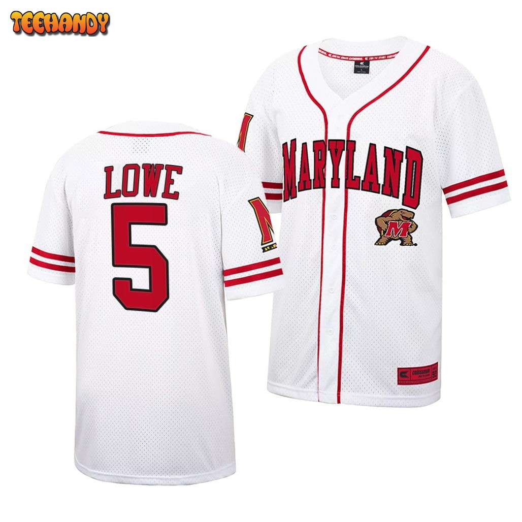 Maryland Terrapins Brandon Lowe College Baseball Jersey White