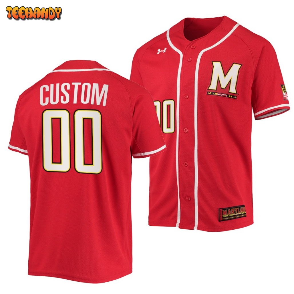 Maryland Terrapins Custom College Baseball Jersey Red