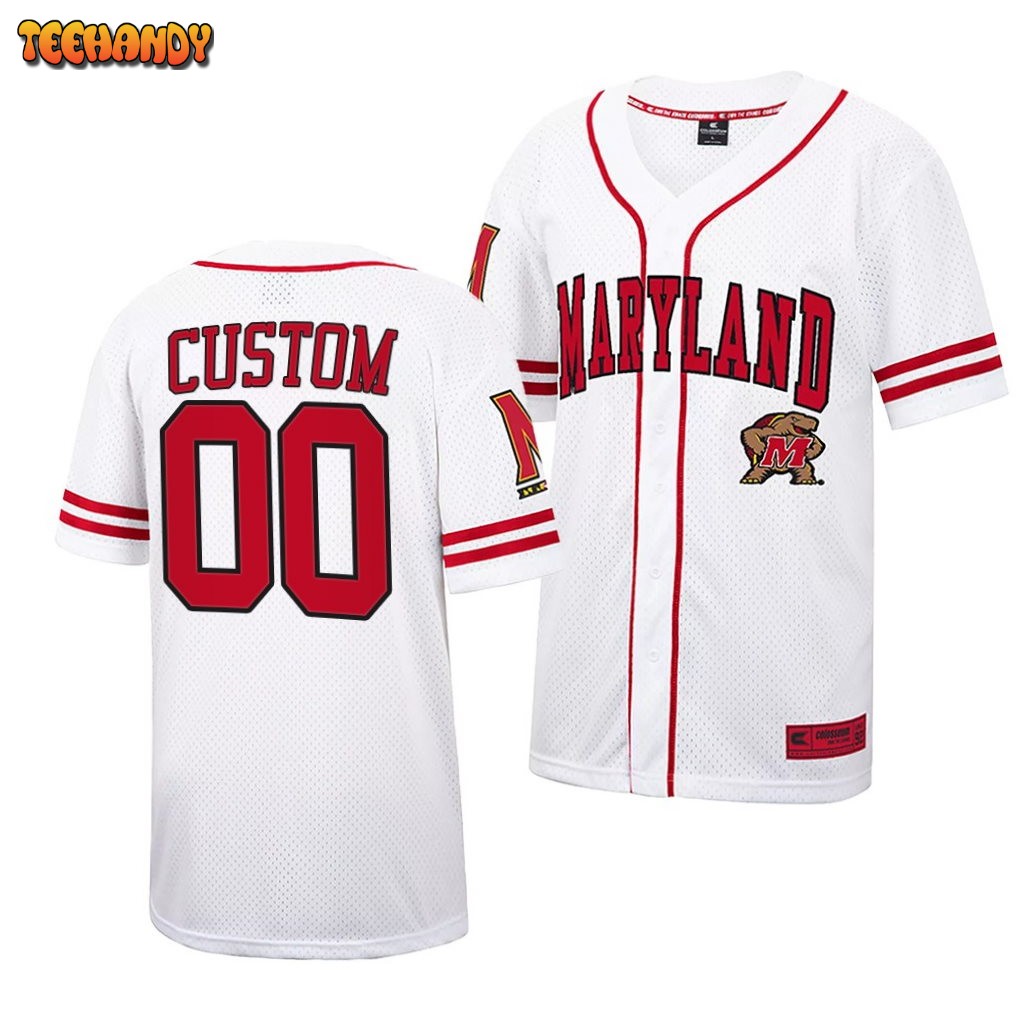 Maryland Terrapins Custom College Baseball Jersey White