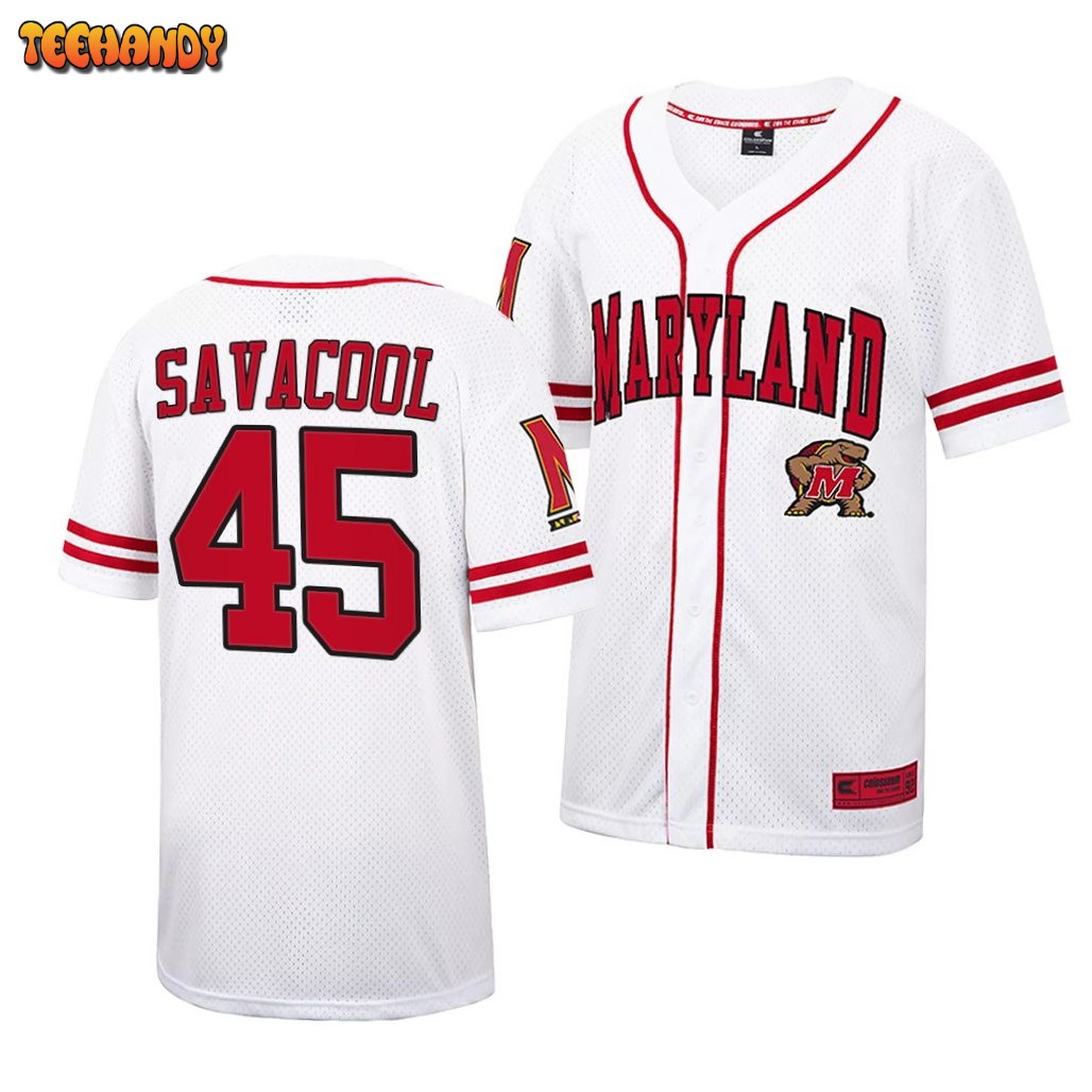 Maryland Terrapins Jason Savacool College Baseball Jersey White