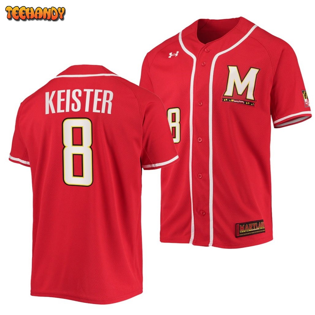 Maryland Terrapins Kevin Keister College Baseball Jersey Red