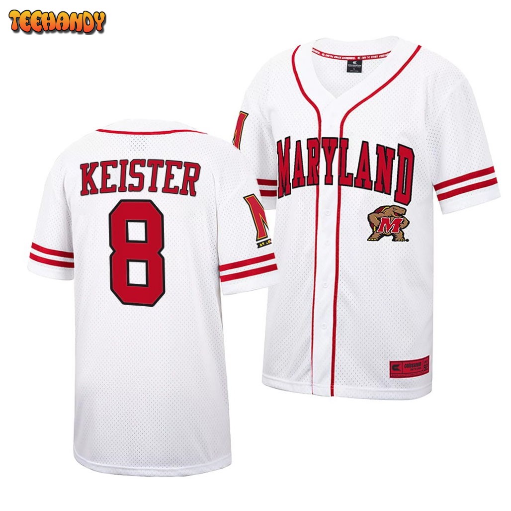 Maryland Terrapins Kevin Keister College Baseball Jersey White