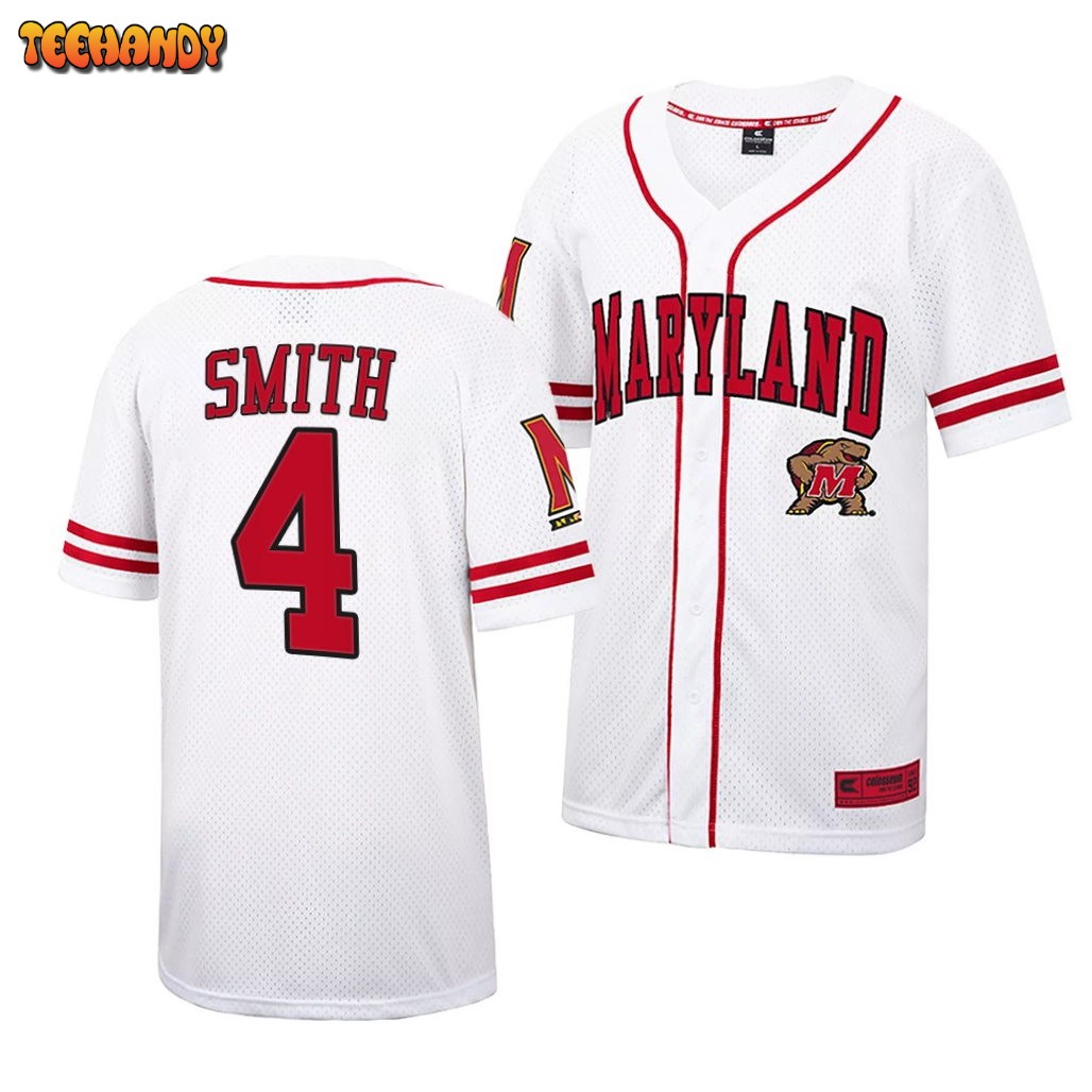 Maryland Terrapins Kevin Smith College Baseball Jersey White