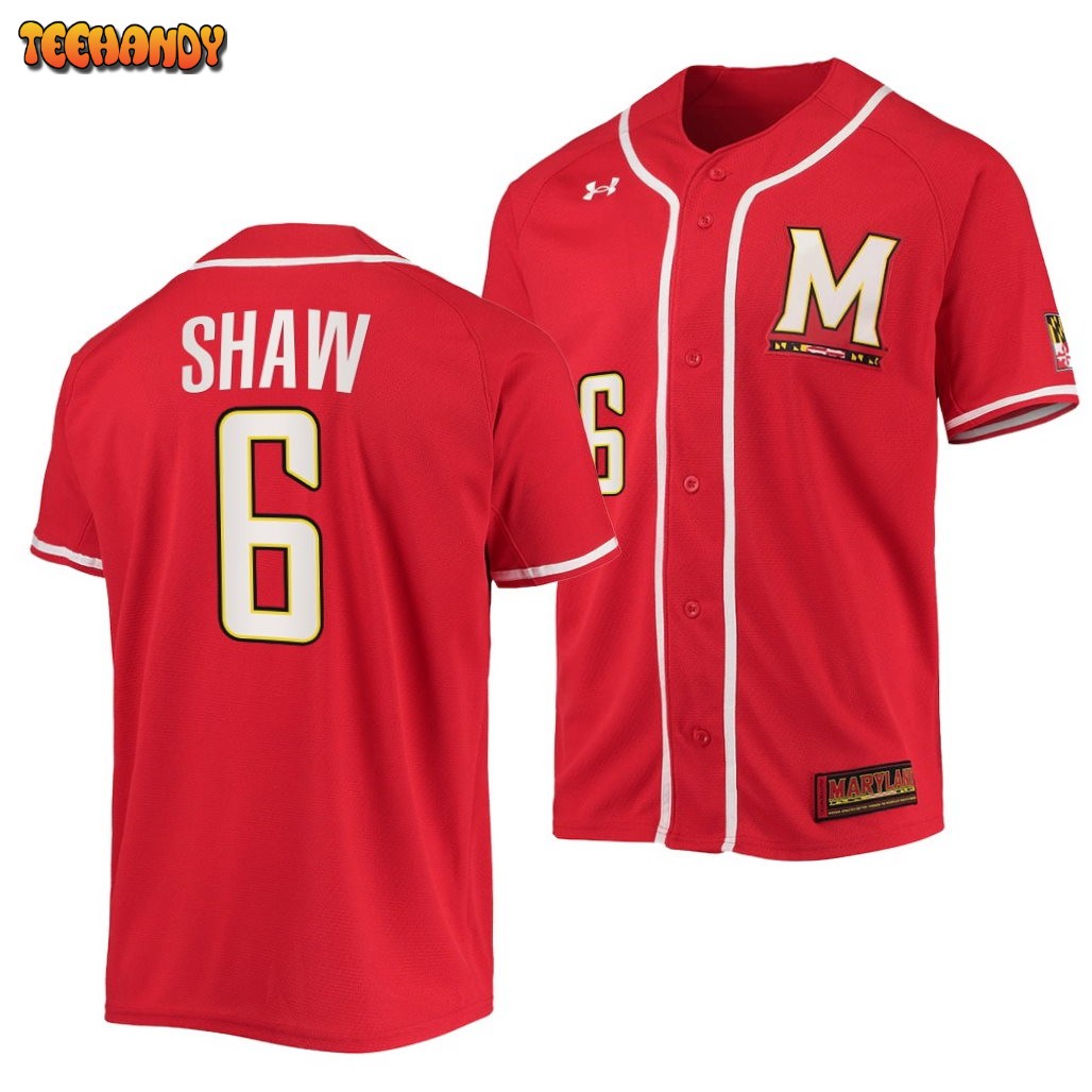 Maryland Terrapins Matthew Shaw College Baseball Jersey Red