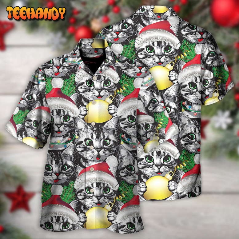 Meowy Christmas Xmas Cat Lover Hawaiian Shirt