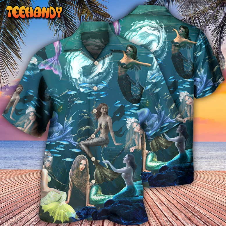 Mermaid In The Dark Deep Sea Hawaiian Shirt