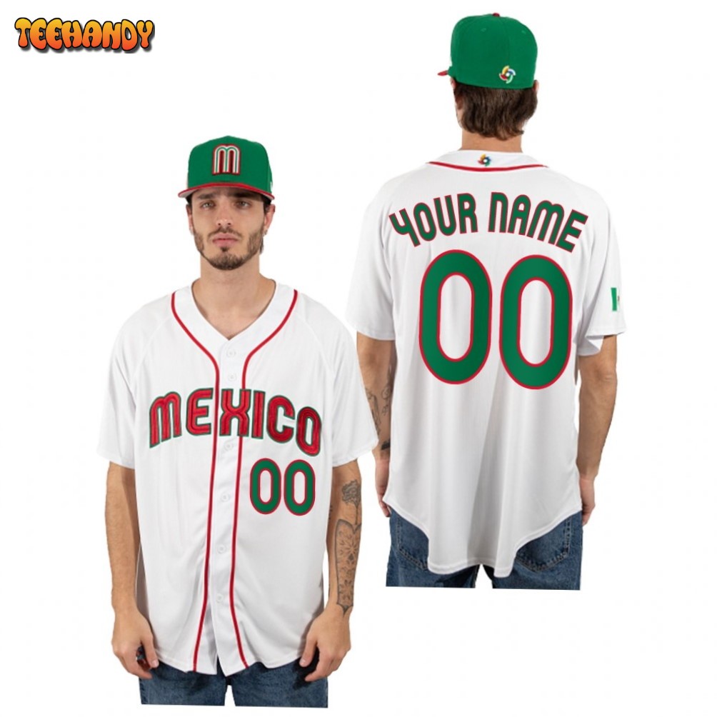 Mexico Custom White 2023 World Baseball Classic Jersey