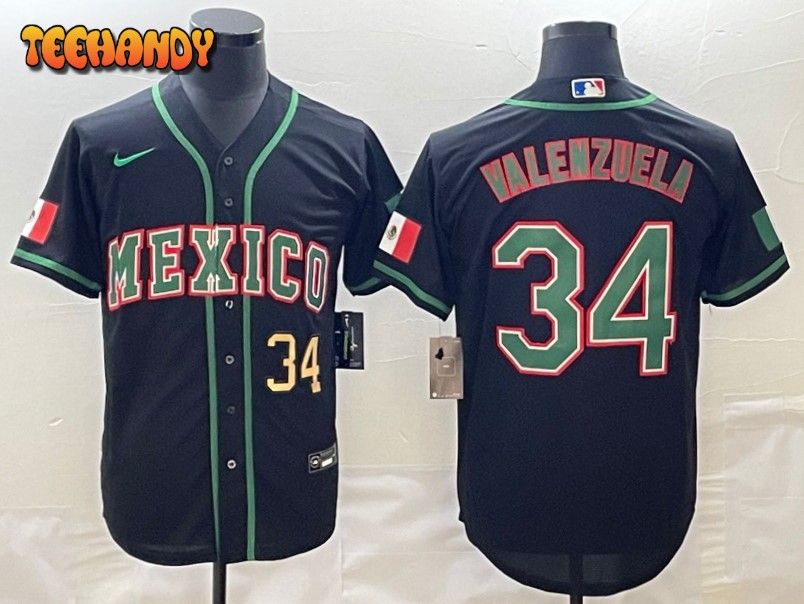 Mexico Fernando Valenzuela Black Gold 2023 World Baseball Classic Jersey