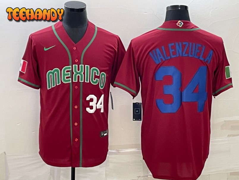 Mexico Fernando Valenzuela Red White Replica 2023 World Baseball Classic Jersey