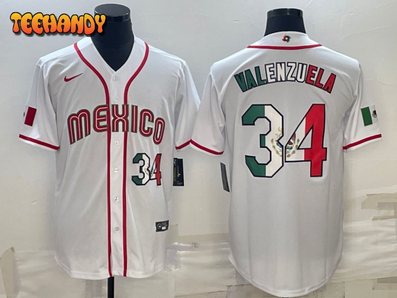 Mexico Fernando Valenzuela White 2023 World Baseball Classic Flag Edition Jersey