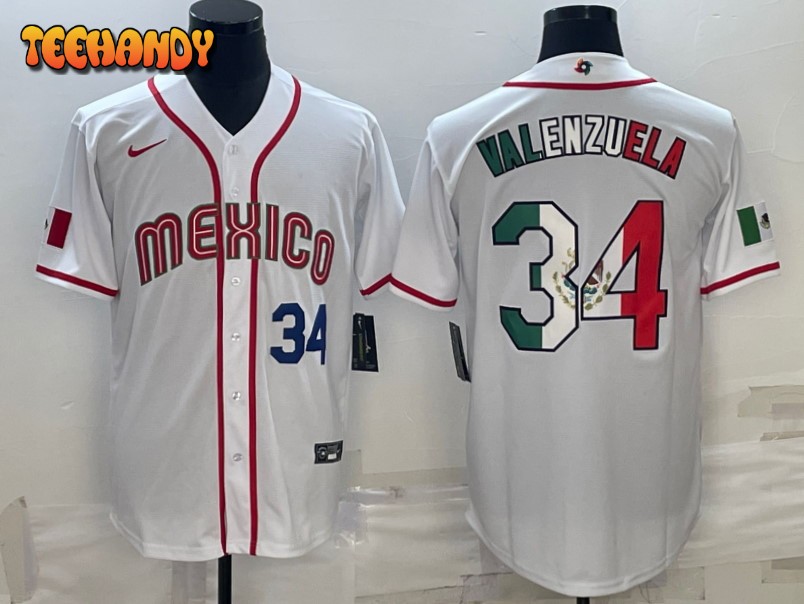 Mexico Fernando Valenzuela White Navy 2023 World Baseball Classic Jersey