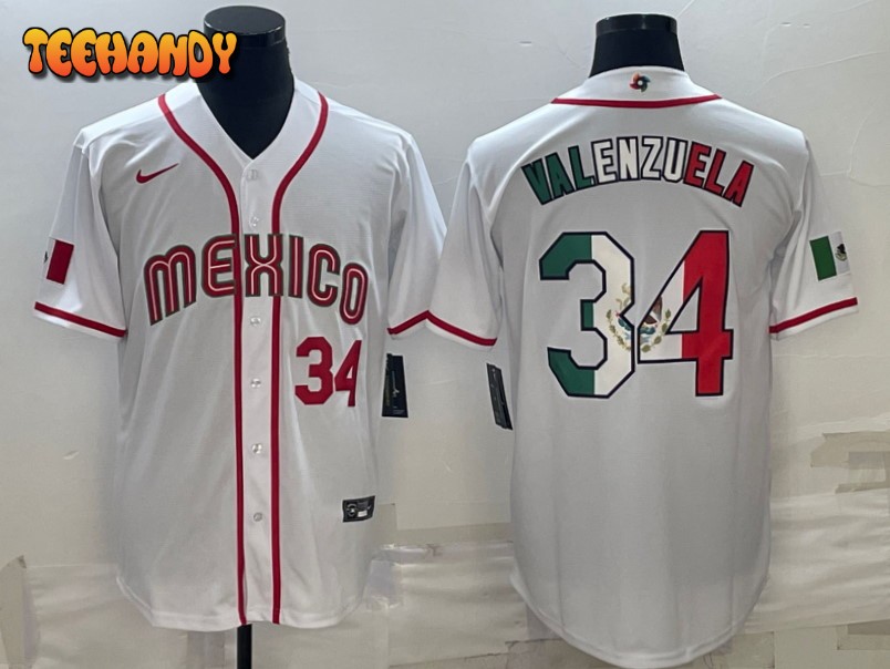 Mexico Fernando Valenzuela White Red 2023 World Baseball Classic Jersey