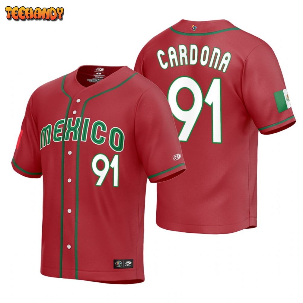 Mexico Jose Cardona Red Replica 2023 World Baseball Classic Jersey