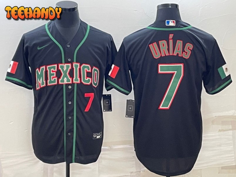 Mexico Julio Urias Black Red 2023 World Baseball Classic Jersey