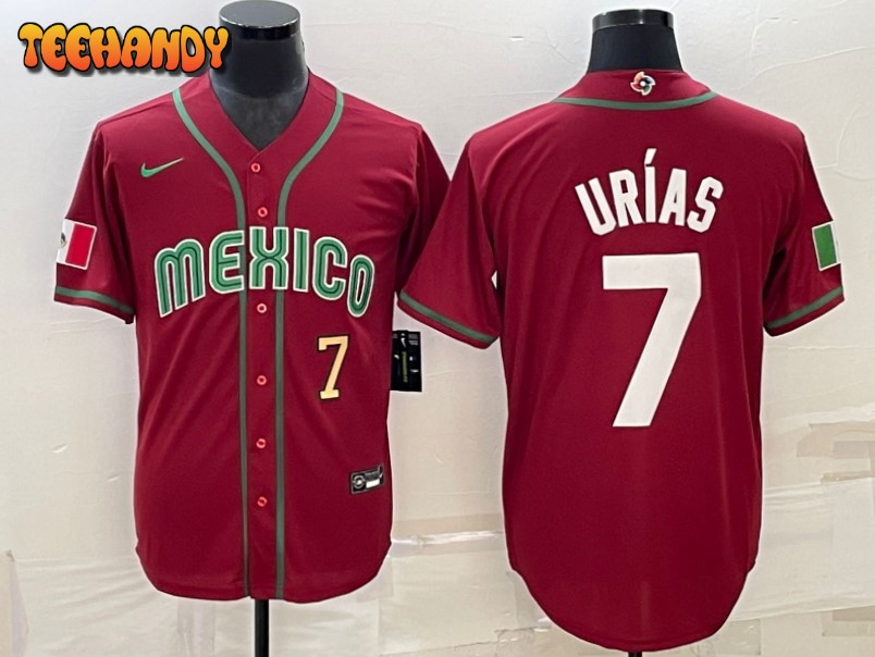 Mexico Julio Urias Red Gold 2023 World Baseball Classic Jersey