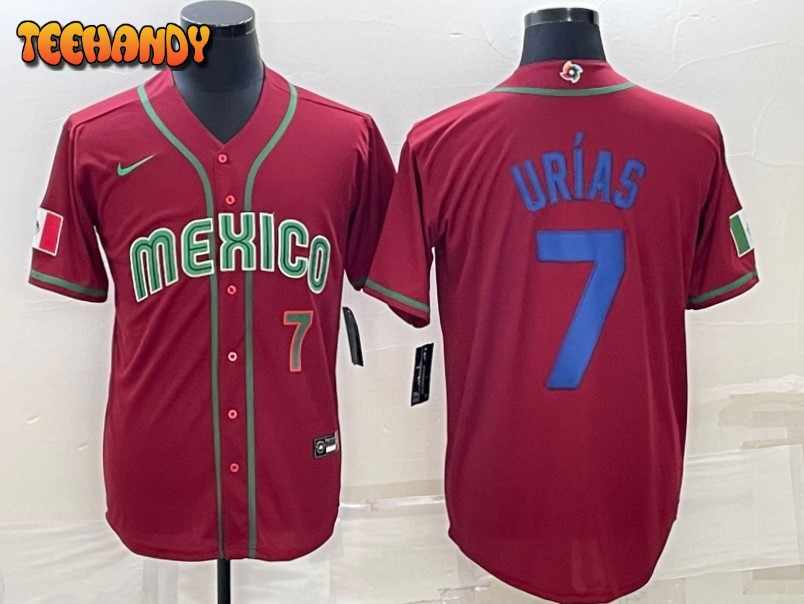 Mexico Julio Urias Red Royal Green Replica 2023 World Baseball Classic Jersey