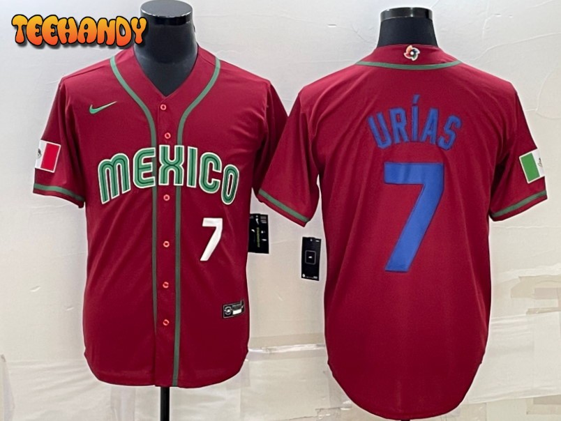 Mexico Julio Urias Red Royal White Replica 2023 World Baseball Classic Jersey