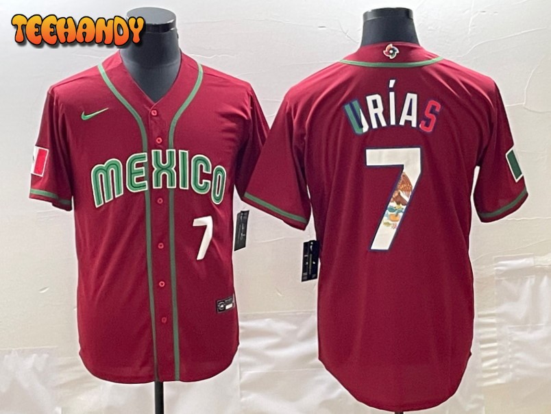 Mexico Julio Urias Red White Flag Edition 2023 World Baseball Classic Jersey