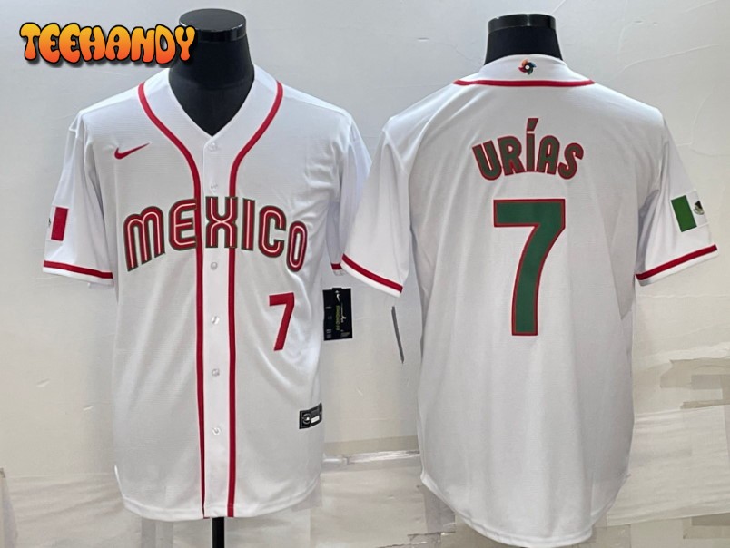 Mexico Julio Urias White Red 2023 World Baseball Classic Jersey