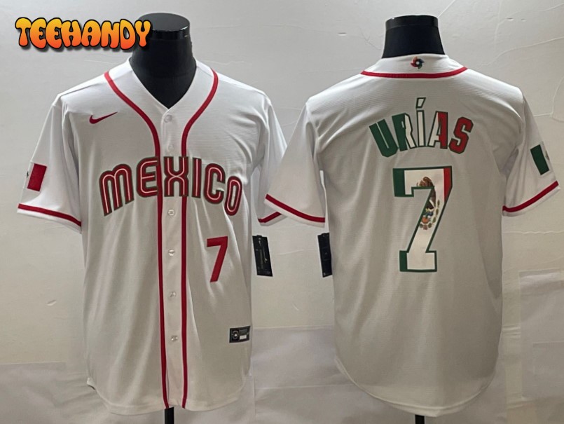 Mexico Julio Urias White Red Flag Edition 2023 World Baseball Classic Jersey