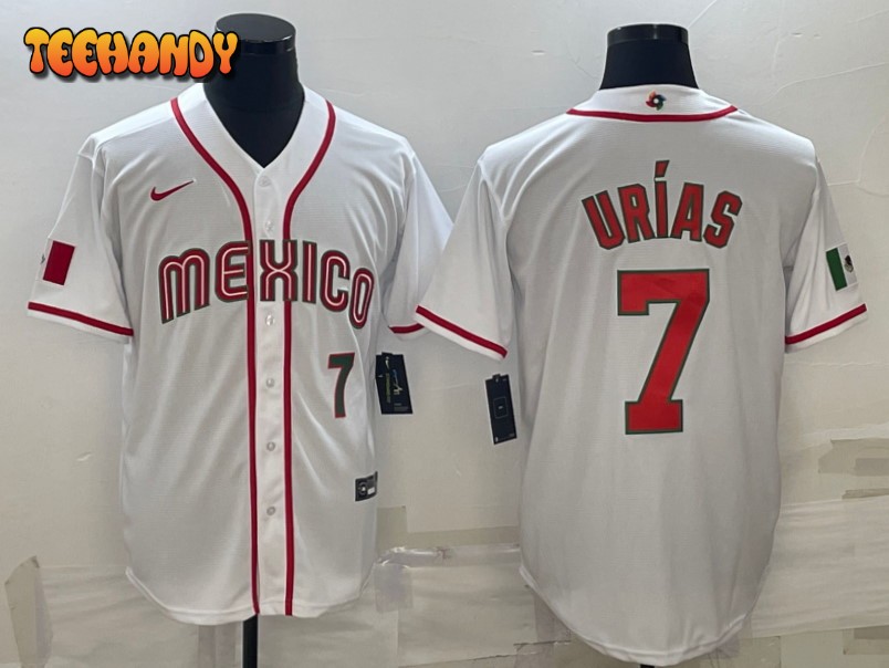 Mexico Julio Urias White Red Green 2023 World Baseball Classic Jersey