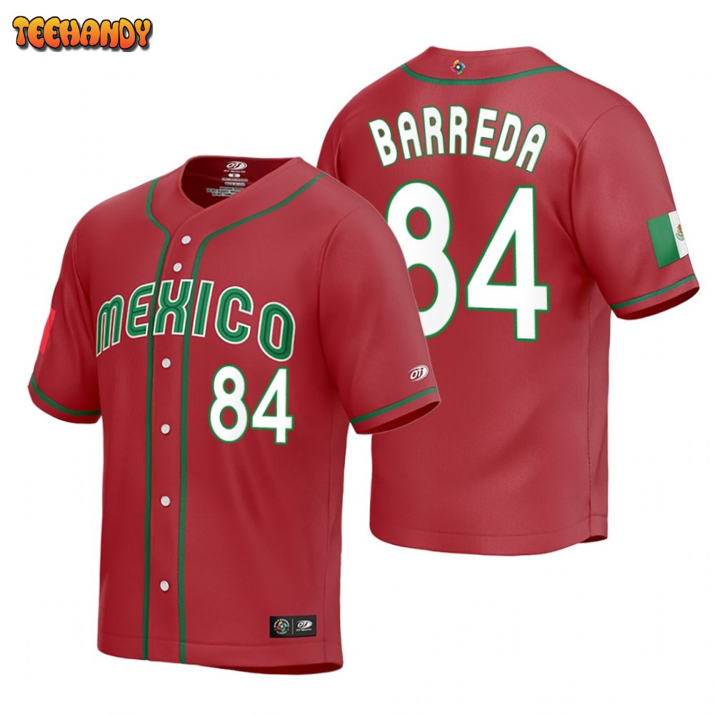 Mexico Manny Barreda Red Replica 2023 World Baseball Classic Jersey