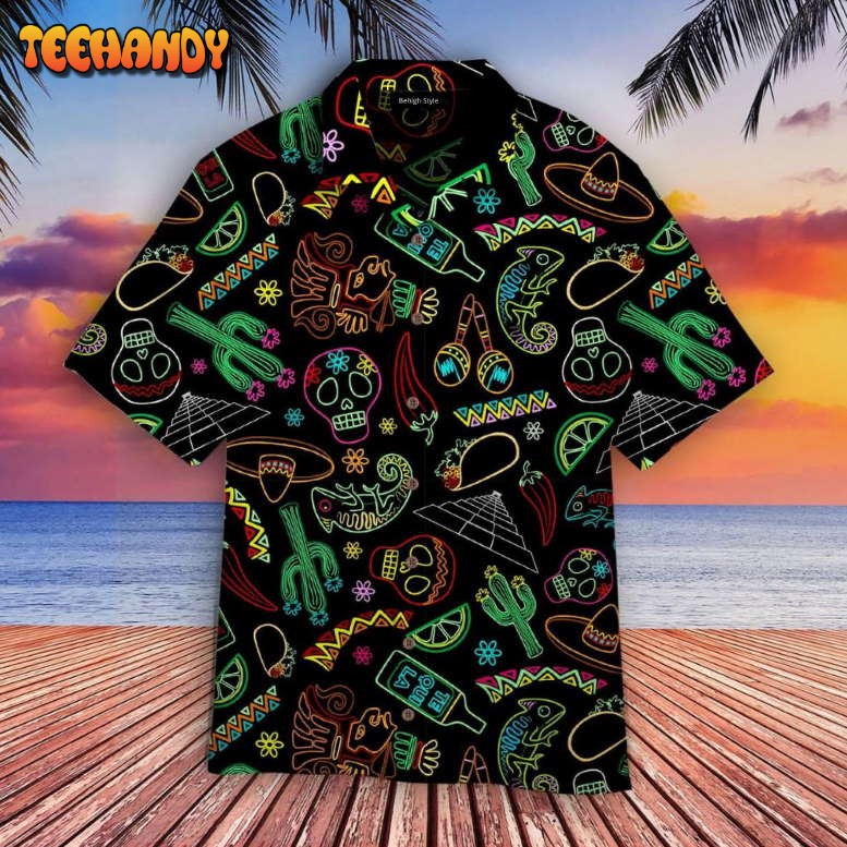 Mexico Neon Fiesta Cinco De Mayo Hawaiian Shirt