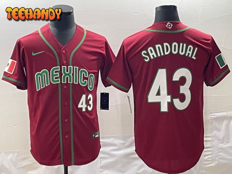 Mexico Patrick Sandoval Red White 2023 World Baseball Classic Jersey