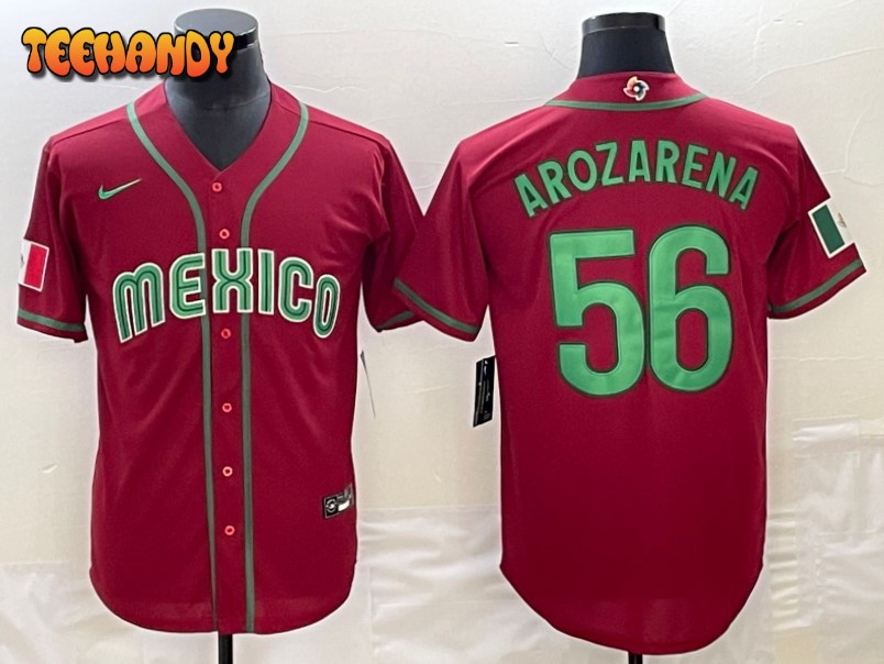 Mexico Randy Arozarena Red Green 2023 World Baseball Classic Jersey