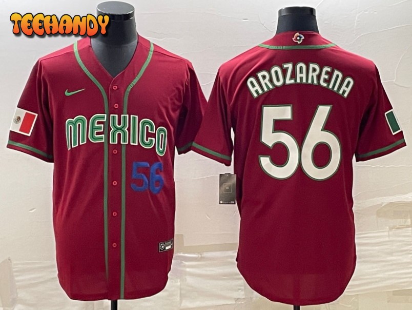 Mexico Randy Arozarena Red Navy 2023 World Baseball Classic Jersey