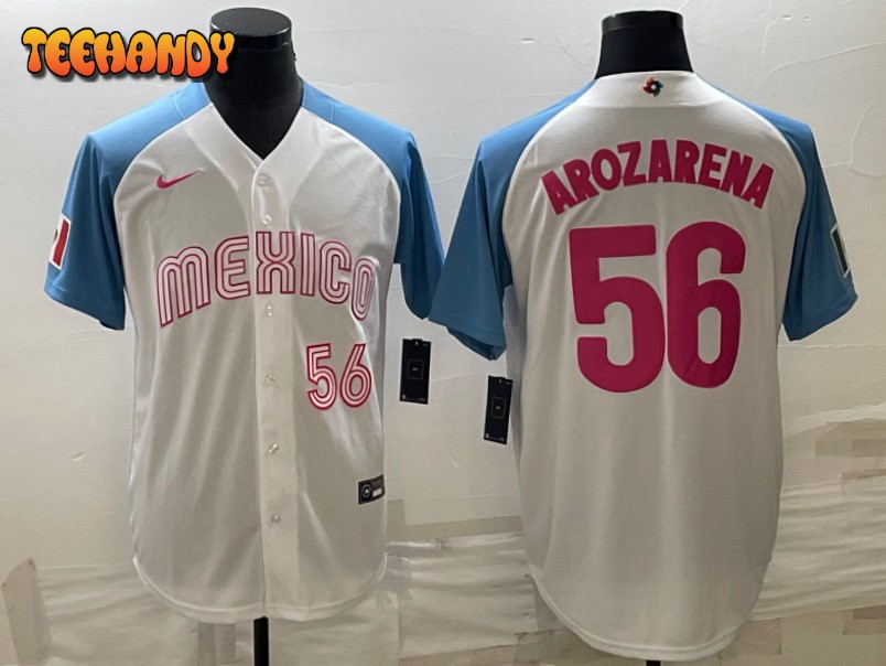 Mexico Randy Arozarena White Blue White 2023 World Baseball Classic Jersey