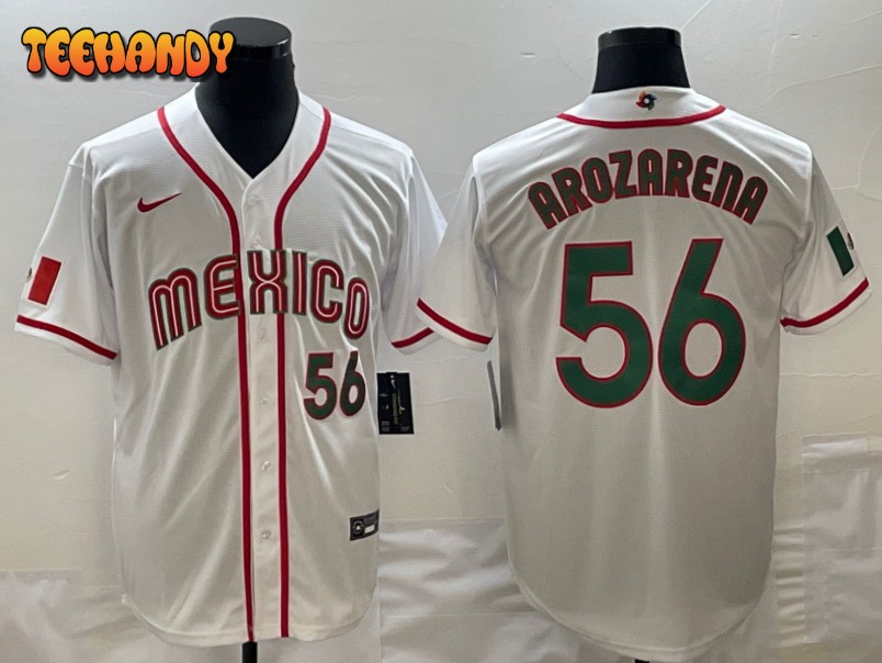 Mexico Randy Arozarena White Green 2023 World Baseball Classic Jersey