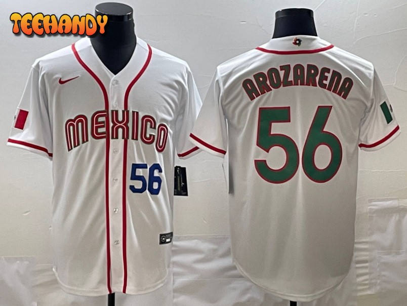 Mexico Randy Arozarena White Navy 2023 World Baseball Classic Jersey